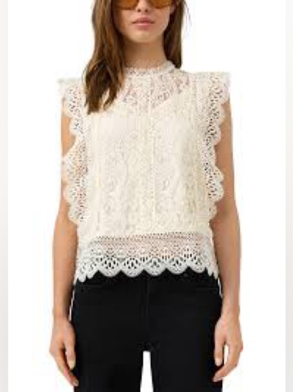 Zara Lace Embroidery Feminine Top Size M Victorian Romantic